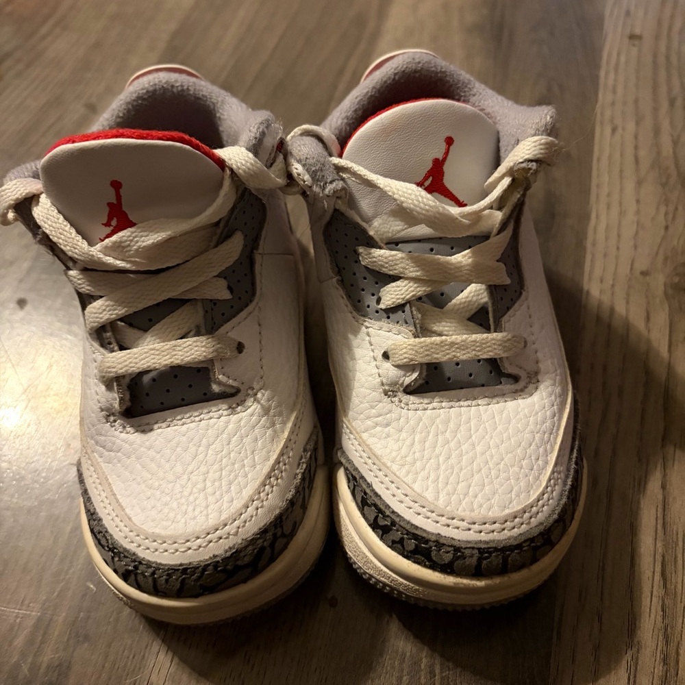 Nike Air Jordan 3 Retro TD 'Fire Red' toddler sneakers sz 6c - Picture 2 of 5